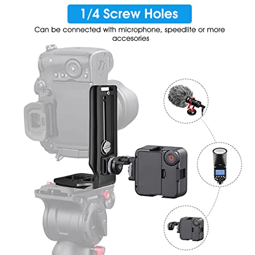 HASTHIP® DSLR L Bracket for Camera, Quick Release Plate 1/4" Vertical Horizontal Switch, Compatible with Nikon Sony Canon Panasonic Fujifilm DJI Ronin Zhiyun Weebill Gimbal Stabilizer Tripod