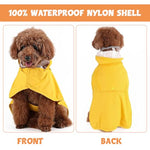 HASTHIP® Dog Rain Coat, Monsoon-Proof Waterproof Design with Clear Wide Brim Hood, Reflective Rim & Adjustable Elastic Leg/Belly Straps, Lightweight Anti-Wind Coat for Large Breeds, Outdoor Hikes