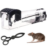 HASTHIP® Mouse Trap & Snap Trap Combo 12.6 Inches Transparent Rat Trap Quick ResponseLive Trap Rats Catcher Humane Catch-and-Release Reuseable Mouse Trap for Kitchen