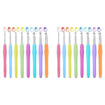 HASTHIP® 16PCS Crochet Hooks Set Aluminium Soft Grip Rubber Handle Needles with 10 Knitting Locking Stitch Markers Craft Yarn Sewing Tools 2.5mm 3mm 3.5mm 4mm 4.5mm 5mm 5.5mm 6mm
