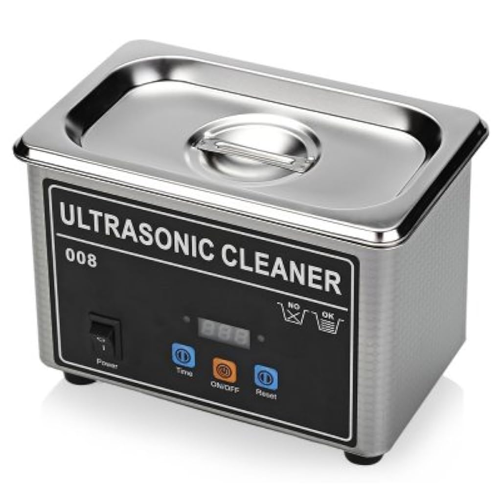 0.8L Mini Ultrasonic Cleaner Machine Digital Timer 42KHz Sonic Cleaner with Digital Timer Basket for Small Silver Metal Parts(17.5CM*11CM*12.5CM)