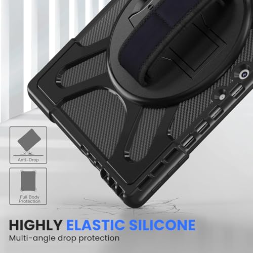 HASTHIP® Zeitel Surface Pro 11/10/9 Case 13 Inch, Slim Protective Stand Cover with Adjustable Hand Strap, Hard PC & Soft TPU, Compatible with Keyboard, Drop Protection, Adjustable Grip Handle, for