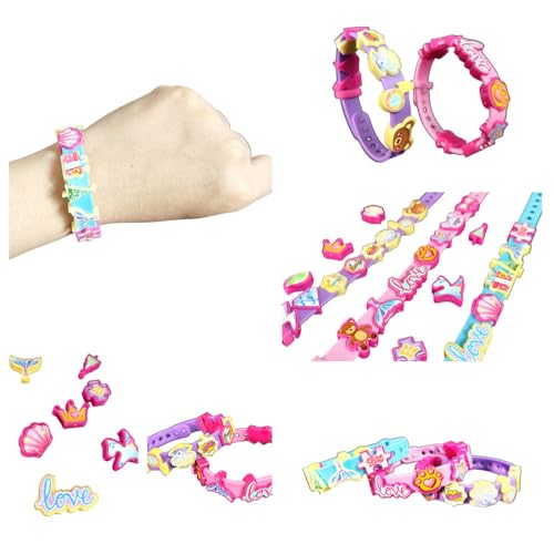 HASTHIP® DIY Bracelet Making Kit, 4 Pcs Silicone Wristband, Charm Friendship Bracelet Kit for Girls Ages 3+ Years Old