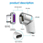 HASTHIP® USB C Adapter Right Angle Magnetic 90 Degree Type C Connector,PD 120W Fast Charging,480Mbps Data Transfer Compatible with MacBook Pro/Air Laptop Tablet USB-C Smartphone White