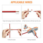 HASTHIP® 30Pcs Wire Connectors T-Shape 3 Way Wire Conductor Quick Cable Splitter Electrical Connectors Push-in Terminal Block Wire Connectors Universal Wire Connector for AWG 28-12 Cable
