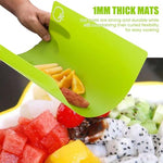 HASTHIP® 4 Pieces Flexible Cutting Boards, BPA Free Plastic Chopping Board Set, Non-Slip, Dishwasher Safe, Food Prep Mats for Meat, Vegetables, Fruits, Color Coded Kitchen Cutting Board 38x34.5cm