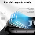 HASTHIP® Screen Protector for A pple Watch S10 46mm HD Soft Protective Silicone Film Scratch Protection Screen Protector with Auto-Alignment Applicator Tool Kit, 2 Sheet Film Included