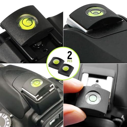 HASTHIP® 2pcs Camera Hot Shoe Cover with Built-in Bubble Level, Protective Cap for Canon Nikon Panasonic Fujifilm Olympus Pentax Sigma DSLR SLR Mirrorless Cameras