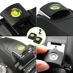 HASTHIP® 2pcs Camera Hot Shoe Cover with Built-in Bubble Level, Protective Cap for Canon Nikon Panasonic Fujifilm Olympus Pentax Sigma DSLR SLR Mirrorless Cameras