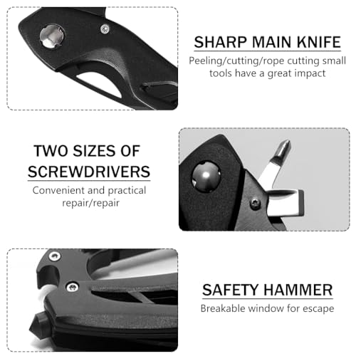 HASTHIP® Multifunctional Carabiner Duty Stainless Steel Carabiner, Portable Multi Tool, Multi tool for Climbing, Camping, Cycling, Hiking