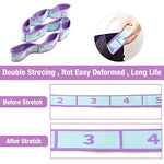 HASTHIP® Yoga Belt for All People, 8 Loops Stretching Strap with Printed Positions, Multi-Purpose Elastic Resistance Band for Yoga, 85*4 Cm, Fitness, Rehabilitation, Ankle Joint & Ligament Training
