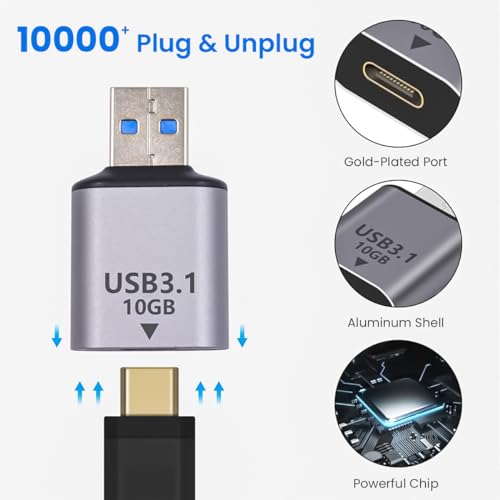 HASTHIP® USB C to USB Adapter 10Gbps,Type C Female to A Male OTG Converter