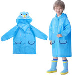 HASTHIP® Raincoat for Kids Boys Girls with Hood, Polyester Rain Ponchos with Pockets, Bright Color Cute Raincoat for 3-7 Years Old Kids