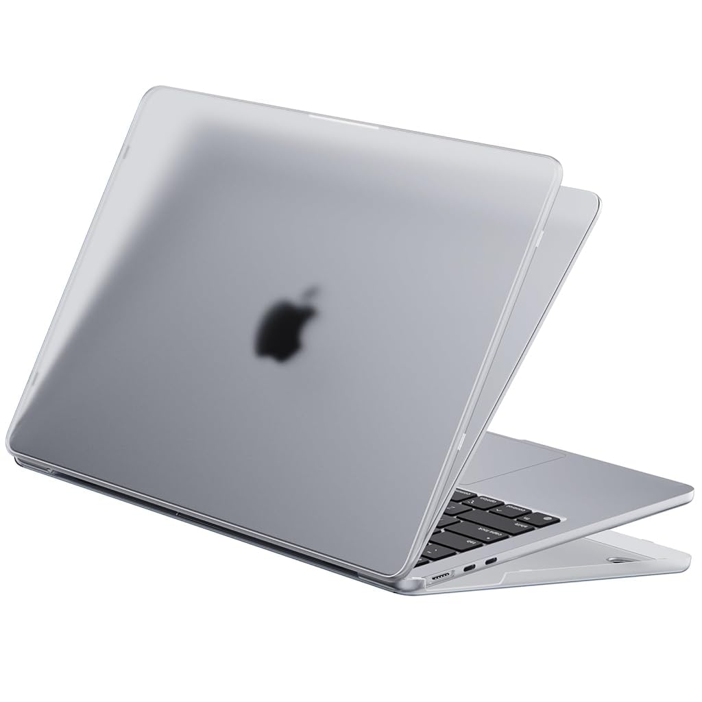 HASTHIP Laptop Soft Shell Case for MacBook Air 13.6 inch featuring Matte Grey Anti Fingerprint Cover