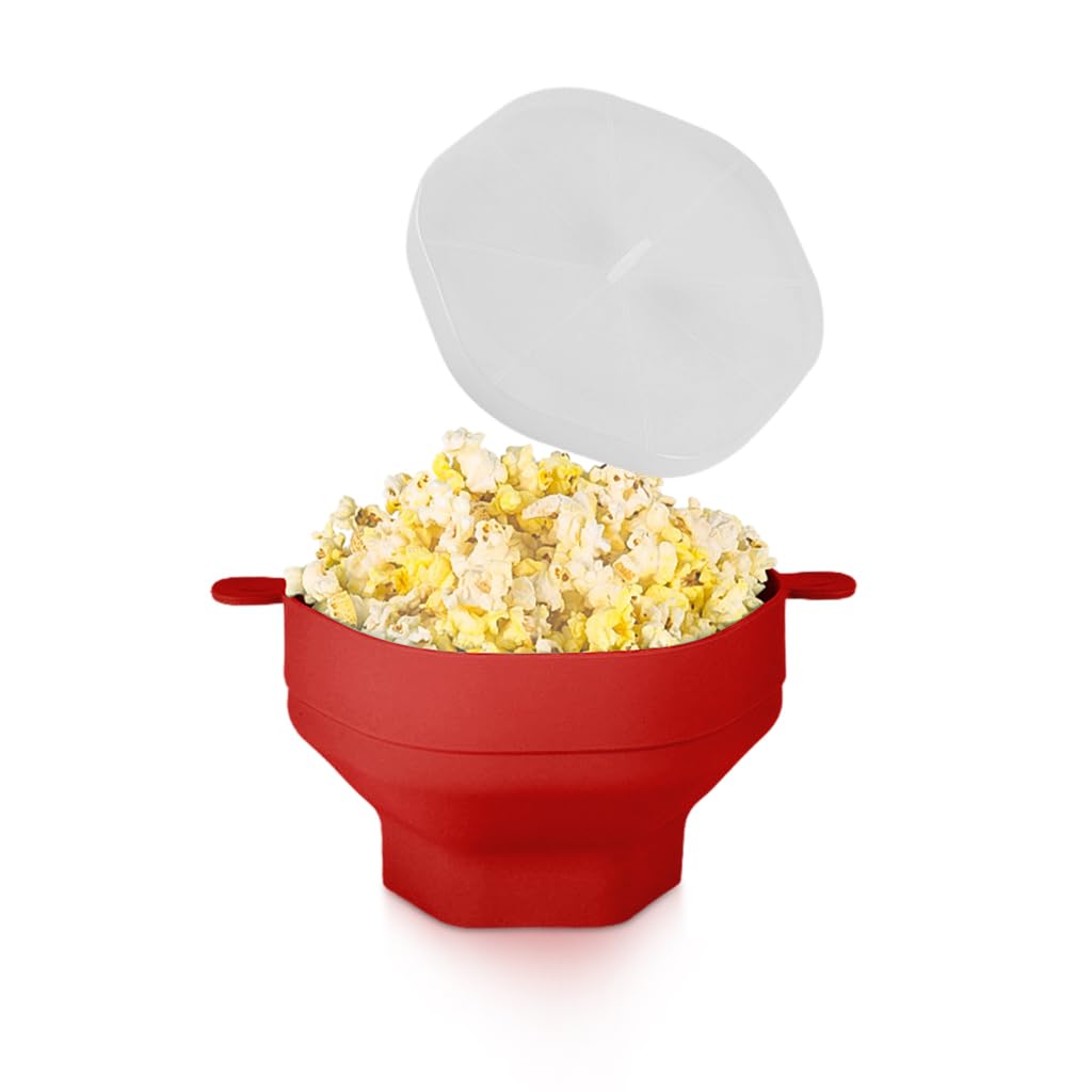 HASTHIP Microwave Popcorn Maker for 2-3 Servings with Dual Ear & Folding Design | 220° Heat Resistant BPA-Free Silicone