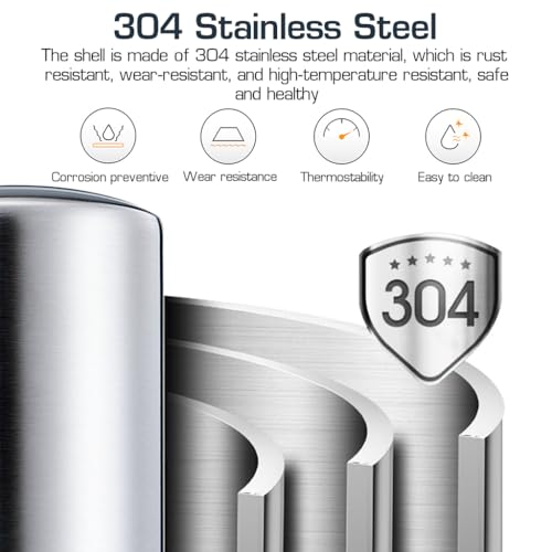 HASTHIP® 304 Stainless Steel Tap Water Filter with Activated Carbon, Leak-Proof Hard Water Softener, Home Kitchen and Bathroom Sink Filtration System
