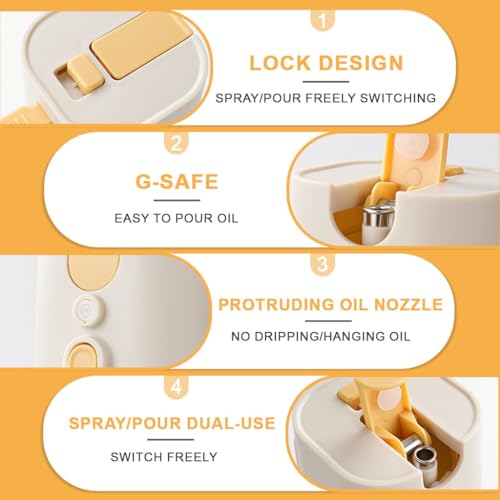 HASTHIP® 2 in 1 Olive Oil Sprayer for Cooking, Light-Blocking Olive Oil Dispenser Bottle for Kitchen Gadgets, 580ml Dark Amber Glass Brown Bottle