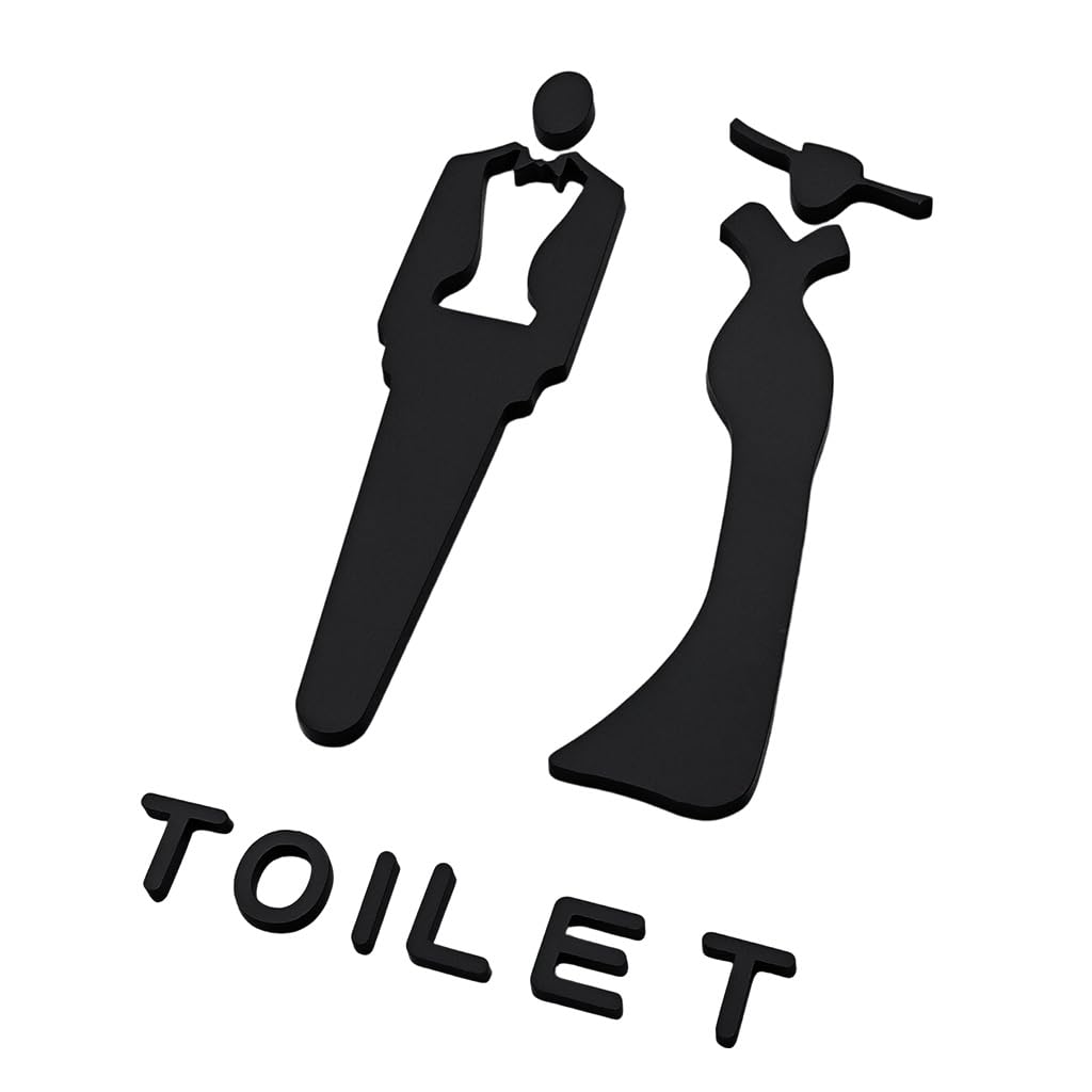 HASTHIP Acrylic Toilet Door Signs for Men and Women with Self Adhesive Backing | Modern Minimalist Design for Offices and Restaurants