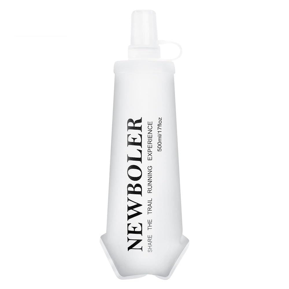 HASTHIP® Soft Flask 500 ml Reutilizable para Running, Senderismo y Ciclismo | Botella Plegable y Antiderrames | Hidratación Deportiva con Acabado Mate Transparente