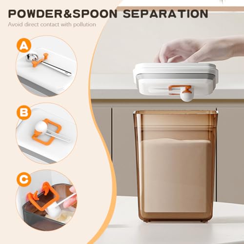 HASTHIP® 1700ml Baby Formula Dispenser with Scoop and Leveller, Foodgrade PP Anti-Leak Milk Powder Dispenser Container, Baby Snack Storage Container for Outdoor Travel Home, BPA Free