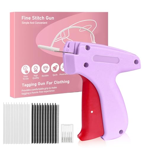 HASTHIP® Quick Clothing Stapler with Extra Needles & Glue Needles Handheld Sewing Machine Quilt Tacking Gun Micro Stitching Machine Tagging Stitch Tool Kit for Clothing