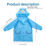 HASTHIP® Raincoat for Kids Boys Girls with Hood, Polyester Rain Ponchos with Pockets, Bright Color Cute Raincoat for 3-7 Years Old Kids