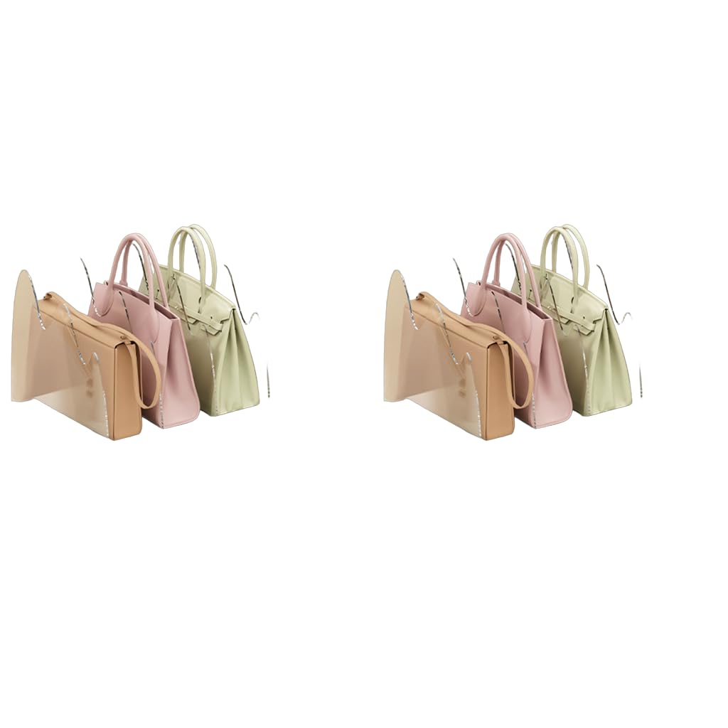 HASTHIP Purse Organizer for Closet with 4 Compartments and Clear Acrylic Divider | 2PCS Set