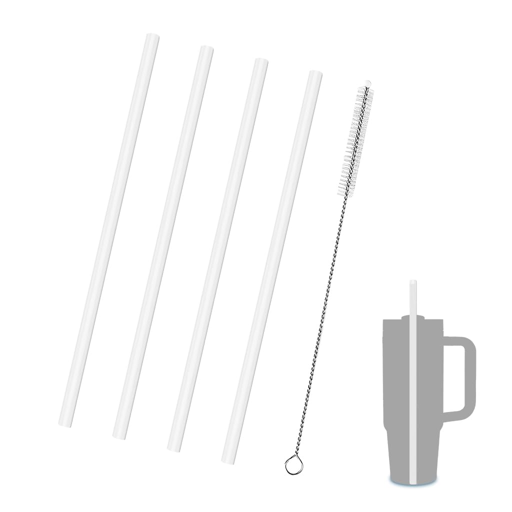 HASTHIP Silicone Straws for Stanley 40oz Cup with 11.8in Reusable Design and Sakura Caps | BPA Free