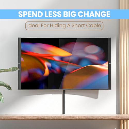 HASTHIP® 94in Cord Cover Kit Self-Adhesive Cable Concealer, Wire Hider Raceway for Wall Mounted TV, Cord Organizer with Connectors, PVC Cable Management System 6x15.7in