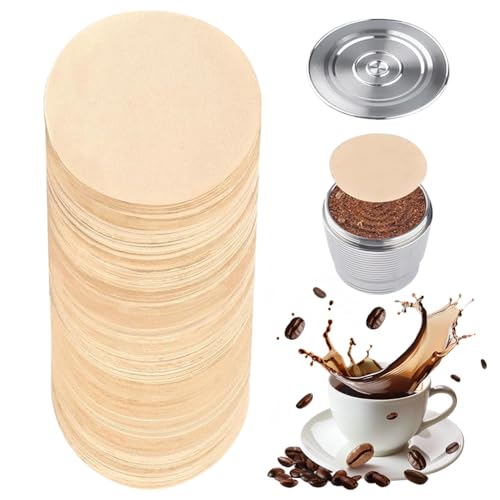 HASTHIP® 400 Count Unbleached 51mm Espresso Coffee Filter Paper, Round Disposable Replacement Filters for Portafilter, Moka Pot & Drip Coffee Maker, White, Fits Espresso Machines & Pour Over Brewers