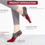 HASTHIP® 3 Pairs Yoga Socks for Women, Breathable Cotton 5-Toe Socks for Women, Anti Skid Women Socks, Elastic Strap Design for Pilates, Dance, Barre, Home Workout & Barefoot Fitness