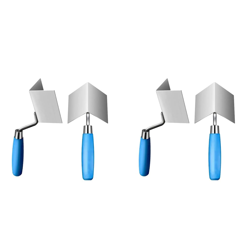 HASTHIP Trowel Set for Plastering with 80 x 60mm Stainless Steel Blades and Rubber Handle Design