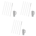 HASTHIP Reusable Food PE Straw Set for 40 oz Tumbler with Cleaning Brush | Frosted White 4 Pack