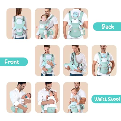 HASTHIP® Soft 6 In 1 Green Baby Carrier With Lumbar Support For Baby With