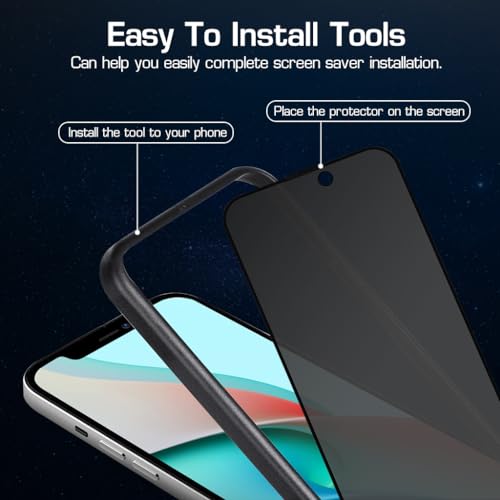 HASTHIP® Privacy Screen Protector Matte Tempered Glass Screen Protector for iPhone 15 Pro Max 6.7'' HD Anti-glare Screen Protector for iPhone 15 Pro Max 2Pcs