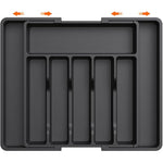 HASTHIP® Brick Brown Adjustable Silverware Drawer Organizer, Expandable Utensil Tray for Kitchen