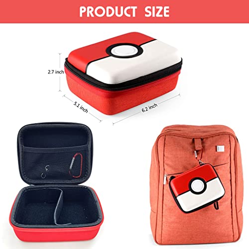 HASTHIP® Poke-mon Binder, 200 Card Holder Album with Zipper, Trading Card Storage Book Organizer, Cartoon Prints Collectible Case, Game Cards Carrying Bag, Gifts for Kids Boys Girls, Red