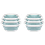 HASTHIP Silicone Collapsible Tub Bucket Set for Handwash and Outdoor Washing | 6PCS Foldable Basin with Hanging Holes
