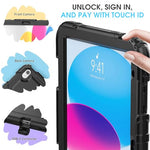 HASTHIP® Cover Case for iPad 10th Gen Rugged Silicone Case Cover with Back Bracket & Hand Strap 360 Degree Rotatable Kickstand Bracket Design Protective Case for iPad 10th Gen