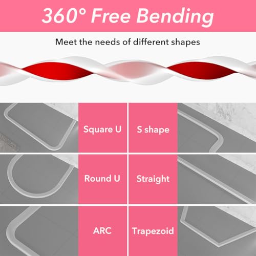 HASTHIP® 39 Inches Shower Threshold Water Dam Flexible Shower Water Guard Blocker Self-Adhesive Silicone Shower Water Dam Shower Splash Guard for Kitchen Countertop Sink, Cooktop, Bathroom Tub 3 PCS