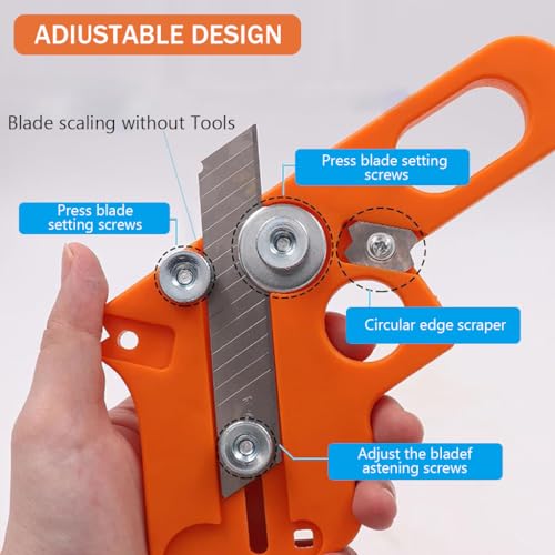 HASTHIP® Adjustable Edge Cutter Tool with 10 Replacement Blades, Woodworking Edge Trimmer Woodworking Hand Trimming Tool for Wood Edge Banding, Manual Edge Banding Trimmer for Woodworking Projects
