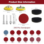 HASTHIP® 248Pcs 2 Inch Sanding Discs Pad Kit, Die Grinder Rotary Sander Attachment for Drill, 60-3000 Grit, High Quality for Wood, Metal, Automotive Detailing, Polishing & Finishing
