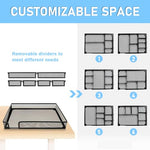 HASTHIP® Drawer Organizer, Metal Mesh Desk Drawer Dividers with 6 Adjustable Compartments, Desk Drawer Organizer Trays Universal Storage Organizer Tray for Office, Kitchen, Bathroom, Makeup, Vanity