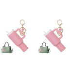 HASTHIP Mini Keychain Accessories for Stanley Cup featuring Cute Pink Charms | 2PCS Gift Set