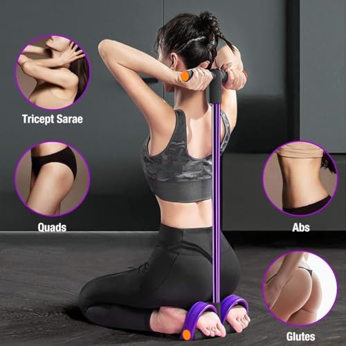 HASTHIP® 6-Tube Natural Latex Tension Rope Resistance Band Set for Workout, Home Gym & Stretching, Durable NBR Material, Non-Slip Foam Pedals & Handles, Portable Fitness Equipment for Men & Women