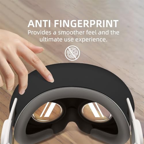 HASTHIP® VisionPro Case Compatible with Apple Vision Pro, Anti-Scratch Silicone Protective Cover with Lens Protector, Shockproof and Dustproof VR Headset Accessories for Apple Vision Pro – Black