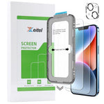 HASTHIP® 2 Pack Tempered Glass Screen Guards for iPhone 14 with 1 Camera Lens Protector & Installation Frame | Full Coverage, 9H Military Grade, Anti Scratch, Anti Fingerprint, HD Clarity