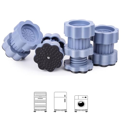 HASTHIP® 4Pcs Anti Vibration Pads for Washing Machine, Vibration Reduction Riser Feet Pads Washing Machine Riser Feet Adjustable Height 8-11cm Anti-slip Universal Feet Pads for Washing