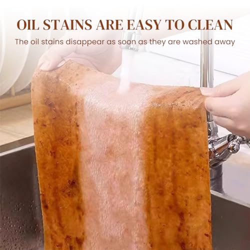 HASTHIP® Pack of 10 Cleaning Cloth - 10.6 x 11.8 Inches Loofah Kitchen Cloth for Cleaning with Absorbent Oil-Free, Natural Fiber, Versatile & Water Absorbent, Dusting Cloth (Grey)