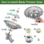 HASTHIP® Weeder Head Grass Trimmer Head Replacement Stainless Steel Multi Prongs Weeder Blade Trimmer Head Universal Grass Trimmer Head, 8 inches Dia